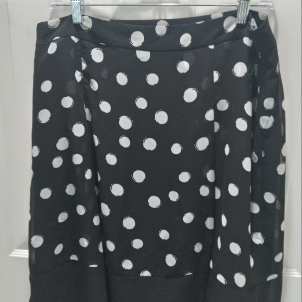 Harve Benard Poka-dotted Sheer Skirt W/ Pockets Size 12